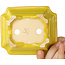 Rechthoekige gele bonsaipot van Shouzan - 127 x 103 x 47 mm