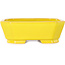 Maceta rectangular amarilla para bonsái de Shouzan - 118 x 97 x 42 mm