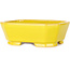 Rechthoekige gele bonsaipot van Shouzan - 118 x 97 x 42 mm
