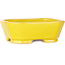 Rechthoekige gele bonsaipot van Shouzan - 118 x 97 x 42 mm
