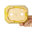 Pot à bonsaï rectangulaire jaune de Shouzan - 118 x 97 x 42 mm