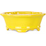 Mokko yellow bonsai pot by Shouzan - 130 x 110 x 50 mm