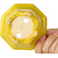 Pot à bonsaï octogonal jaune de Shouzan - 110 x 110 x 60 mm