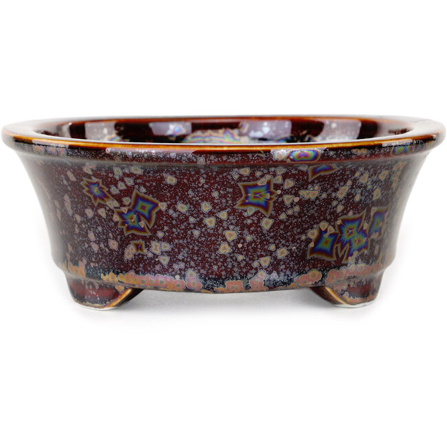 Vaso bonsai ovale marrone di Heian Kosen - 180 x 142 x 52 mm