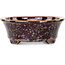Vaso bonsai ovale marrone di Heian Kosen - 180 x 142 x 52 mm