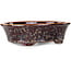 Oval brown bonsai pot by Heian Kosen - 180 x 142 x 52 mm