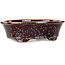 Oval brown bonsai pot by Heian Kosen - 180 x 142 x 52 mm