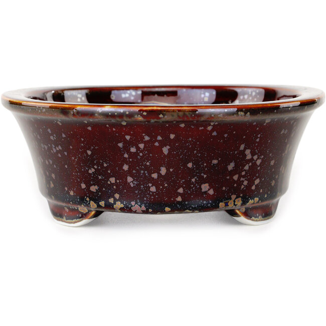 Vaso bonsai ovale marrone di Heian Kosen - 180 x 142 x 52 mm