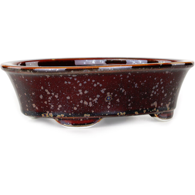 Ovale bruine bonsaipot van Heian Kosen - 180 x 142 x 52 mm