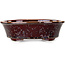 Pot à bonsaï ovale marron par Heian Kosen - 180 x 142 x 52 mm