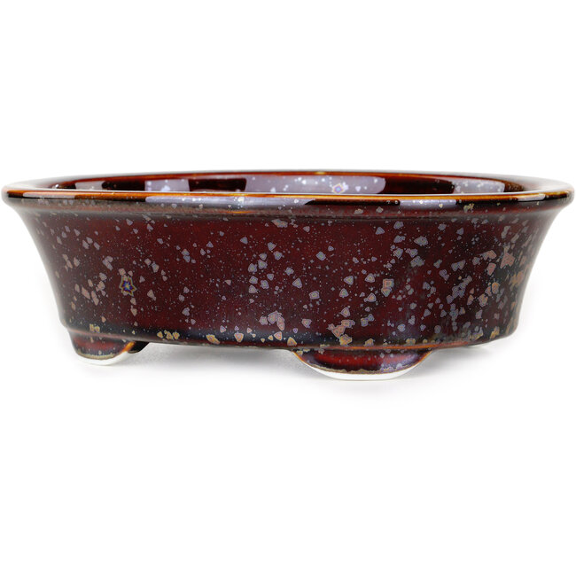 Ovaler brauner Bonsaitopf von Heian Kosen – 180 x 142 x 52 mm