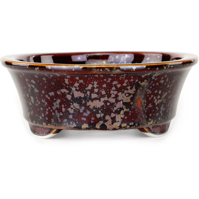 Maceta ovalada para bonsái marrón de Heian Kosen - 180 x 142 x 52 mm