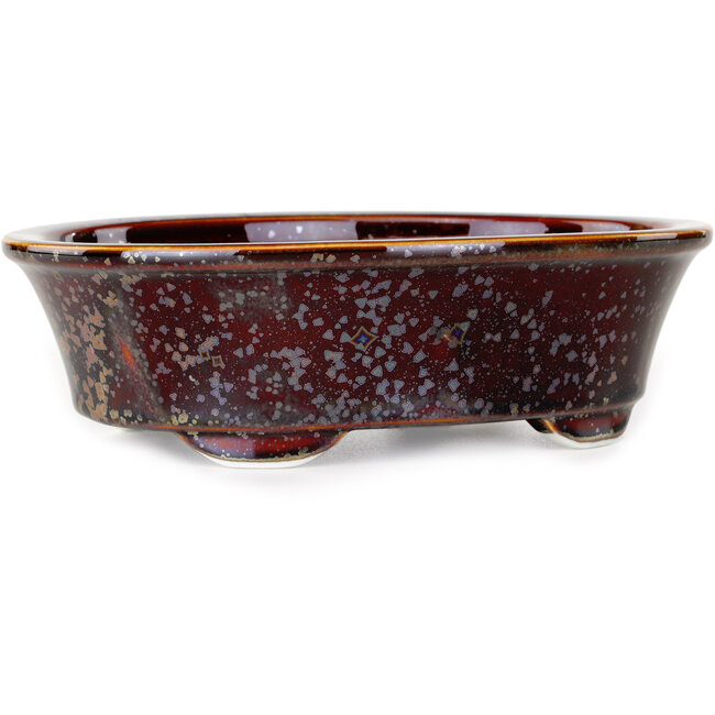 Ovale bruine bonsaipot van Heian Kosen - 180 x 142 x 52 mm