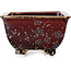 Vaso bonsai quadrato marrone di Heian Kosen - 133 x 133 x 80 mm