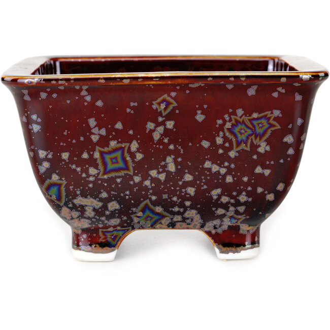 Maceta cuadrada marrón para bonsái de Heian Kosen - 133 x 133 x 80 mm