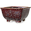 Vaso bonsai quadrato marrone di Heian Kosen - 133 x 133 x 80 mm