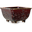 Quadratischer brauner Bonsai-Topf von Heian Kosen - 133 x 133 x 80 mm