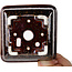 Vierkante bruine bonsaipot van Heian Kosen - 133 x 133 x 80 mm