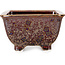 Maceta cuadrada marrón para bonsái de Heian Kosen - 133 x 133 x 80 mm