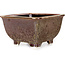 Vaso bonsai quadrato marrone di Heian Kosen - 133 x 133 x 80 mm