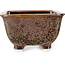 Pot à bonsaï carré marron de Heian Kosen - 133 x 133 x 80 mm
