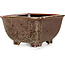 Maceta cuadrada marrón para bonsái de Heian Kosen - 133 x 133 x 80 mm