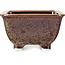 Pot à bonsaï carré marron de Heian Kosen - 133 x 133 x 80 mm