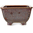 Vaso bonsai quadrato marrone di Heian Kosen - 133 x 133 x 80 mm