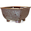 Vierkante bruine bonsaipot van Heian Kosen - 133 x 133 x 80 mm