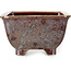 Vierkante bruine bonsaipot van Heian Kosen - 133 x 133 x 80 mm