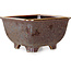 Quadratischer brauner Bonsai-Topf von Heian Kosen - 133 x 133 x 80 mm