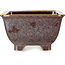 Maceta cuadrada marrón para bonsái de Heian Kosen - 133 x 133 x 80 mm