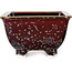 Pot à bonsaï carré marron de Heian Kosen - 133 x 133 x 80 mm