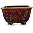 Vaso bonsai quadrato marrone di Heian Kosen - 133 x 133 x 80 mm