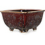 Pot à bonsaï carré marron de Heian Kosen - 133 x 133 x 80 mm
