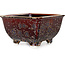 Quadratischer brauner Bonsai-Topf von Heian Kosen - 133 x 133 x 80 mm