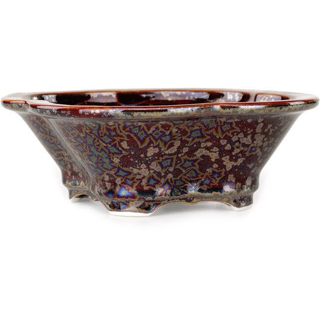 Mokko brown bonsai pot by Heian Kosen - 170 x 157 x 60 mm