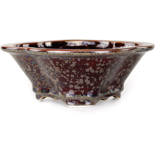 Mokko brown bonsai pot by Heian Kosen - 170 x 157 x 60 mm