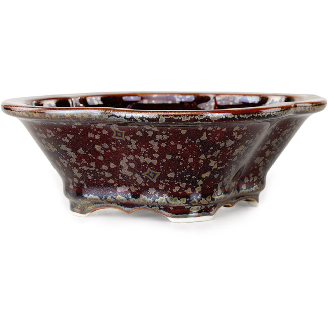 Mokko brown bonsai pot by Heian Kosen - 170 x 157 x 60 mm