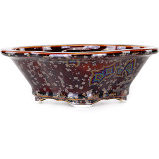 Heian Kosen 153 mm braune Bonsaischale von Heian Kosen, Kyoto, Japan