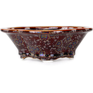 Heian Kosen 153 mm  brown bonsai pot by Heian Kosen, Kyoto, Japan