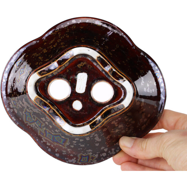 Mokko bruine bonsaipot van Heian Kosen - 153 x 140 x 53 mm