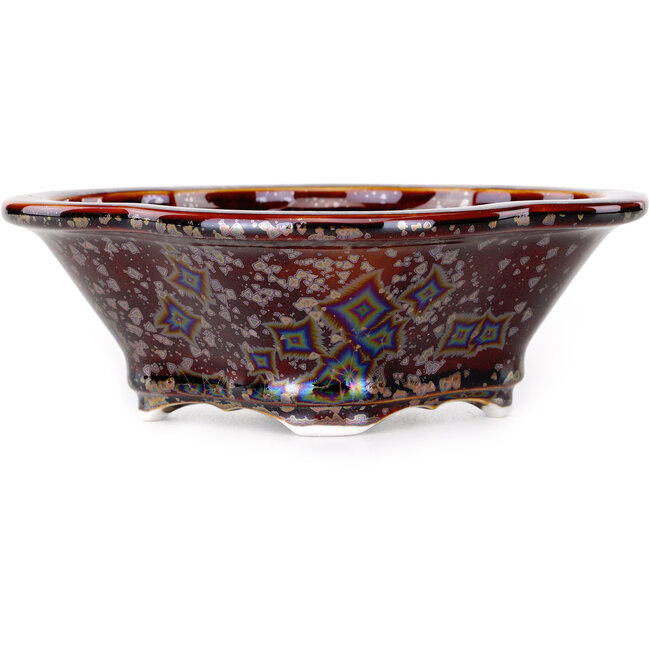 Pot à bonsaï marron Mokko par Heian Kosen - 153 x 140 x 53 mm