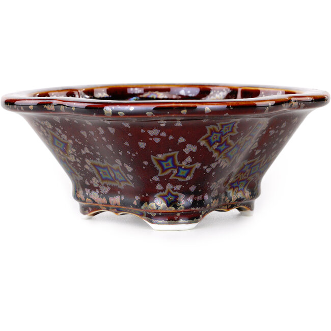 Mokko bruine bonsaipot van Heian Kosen - 153 x 140 x 53 mm