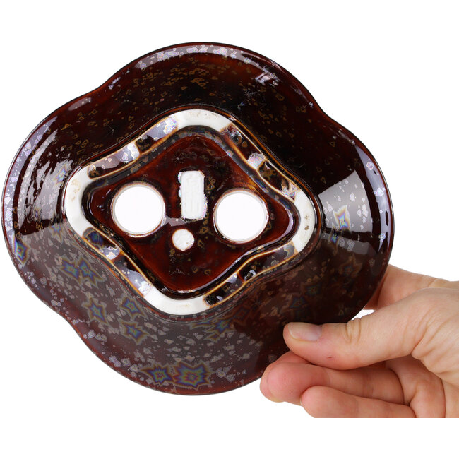 Pot à bonsaï marron Mokko par Heian Kosen - 153 x 140 x 53 mm