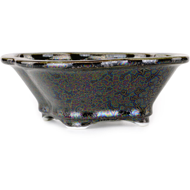 Mokko black bonsai pot by Heian Kosen - 153 x 140 x 53 mm