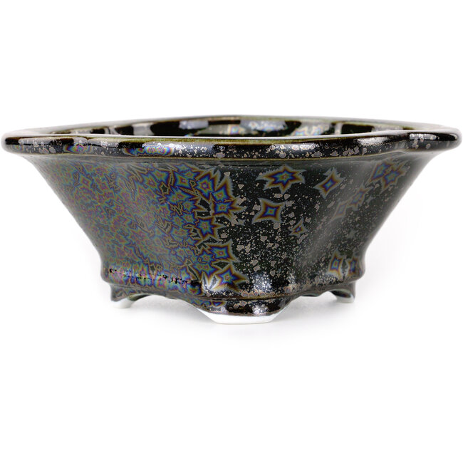 Mokko black bonsai pot by Heian Kosen - 153 x 140 x 53 mm