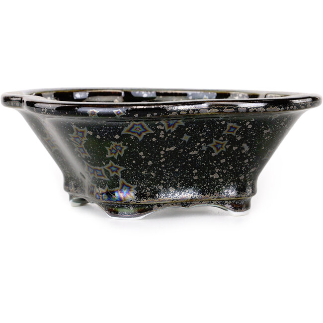 Mokko black bonsai pot by Heian Kosen - 153 x 140 x 53 mm