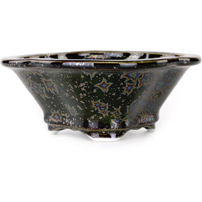 Mokko black bonsai pot by Heian Kosen - 153 x 140 x 53 mm