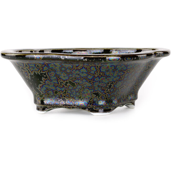 Mokko black bonsai pot by Heian Kosen - 153 x 140 x 53 mm